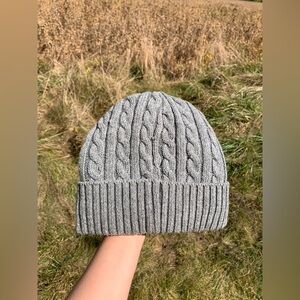 Gray Cable Knit Beanie